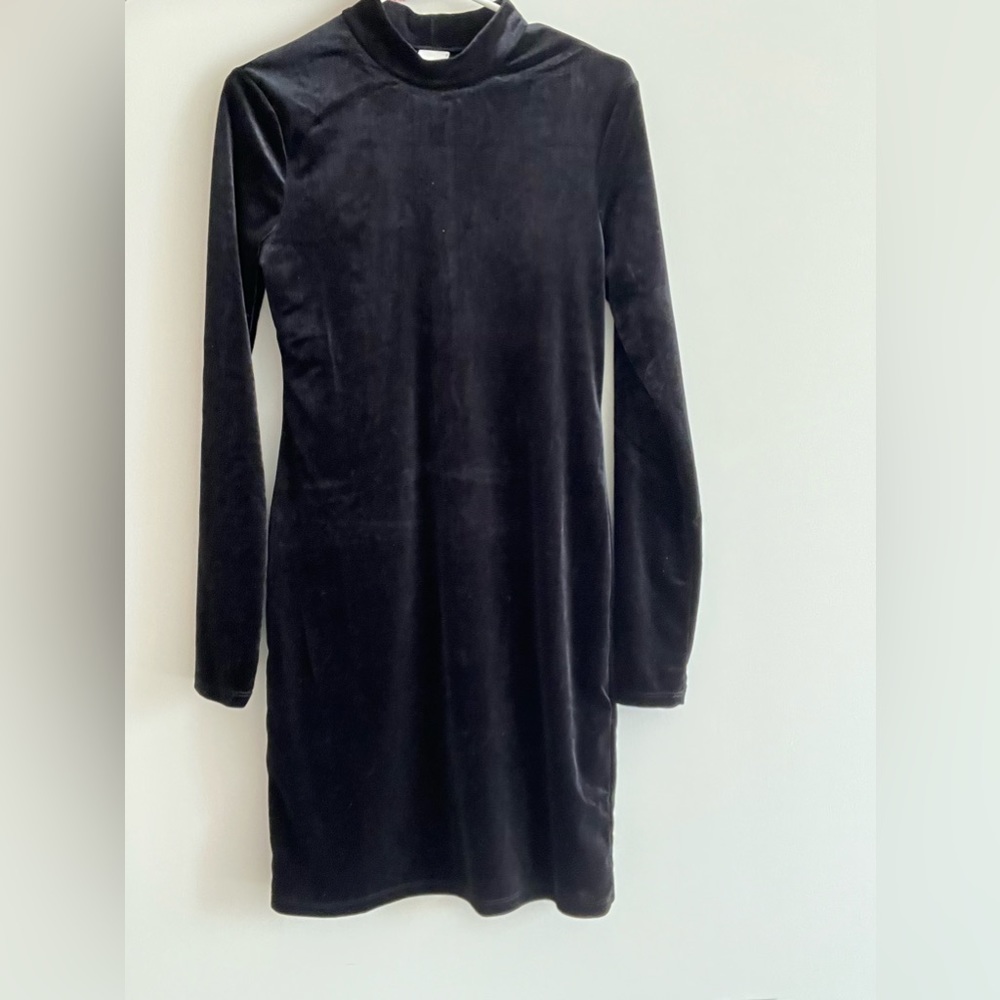 Black velvety dress